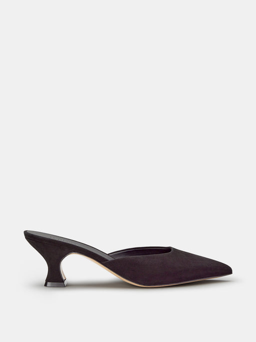 Black suede hotsell mule heel