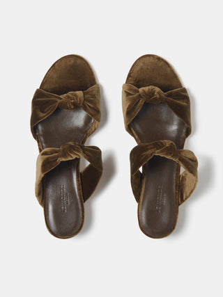 Knot Sandal Kitten / Cork Velvet