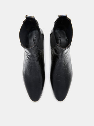 Allegra Chelsea / Coco Black Leather Croc Effect