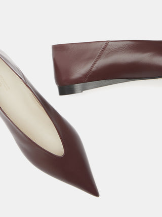 Le Monde Béryl - Babouche Flat Oxblood Leather