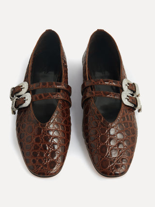 Le Monde Béryl - Ballet Claudia Slipper, Castagna Leather