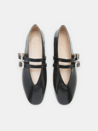 Ballet Claudia Slipper / Black Naplack Leather