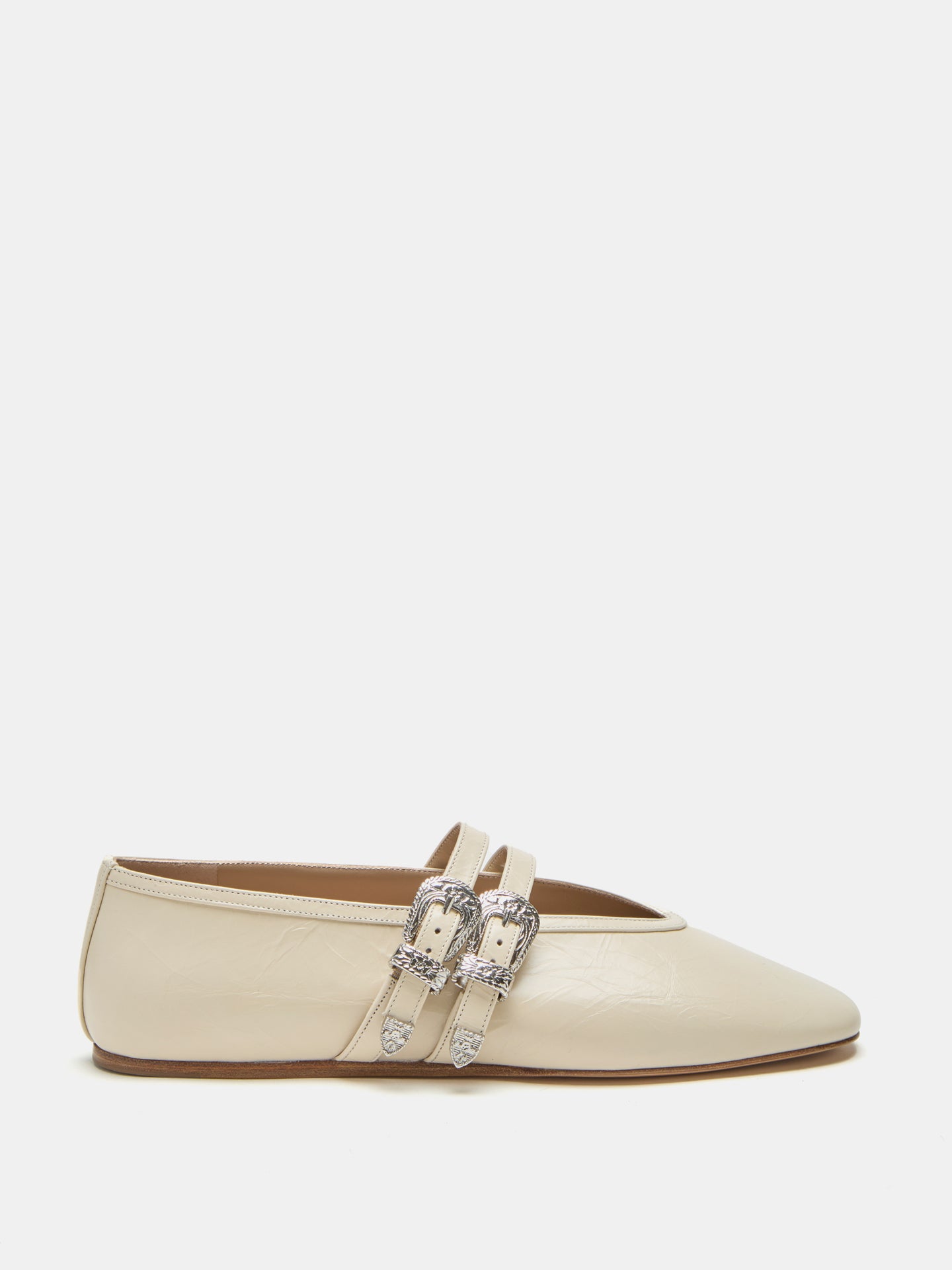 Ballet Claudia Slipper Ecru Naplack Leather
