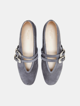Le Monde Beryl – Ballet Claudia Slipper Anthracite Suede