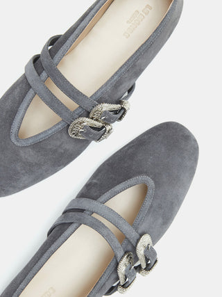 Le Monde Beryl – Ballet Claudia Slipper Anthracite Suede