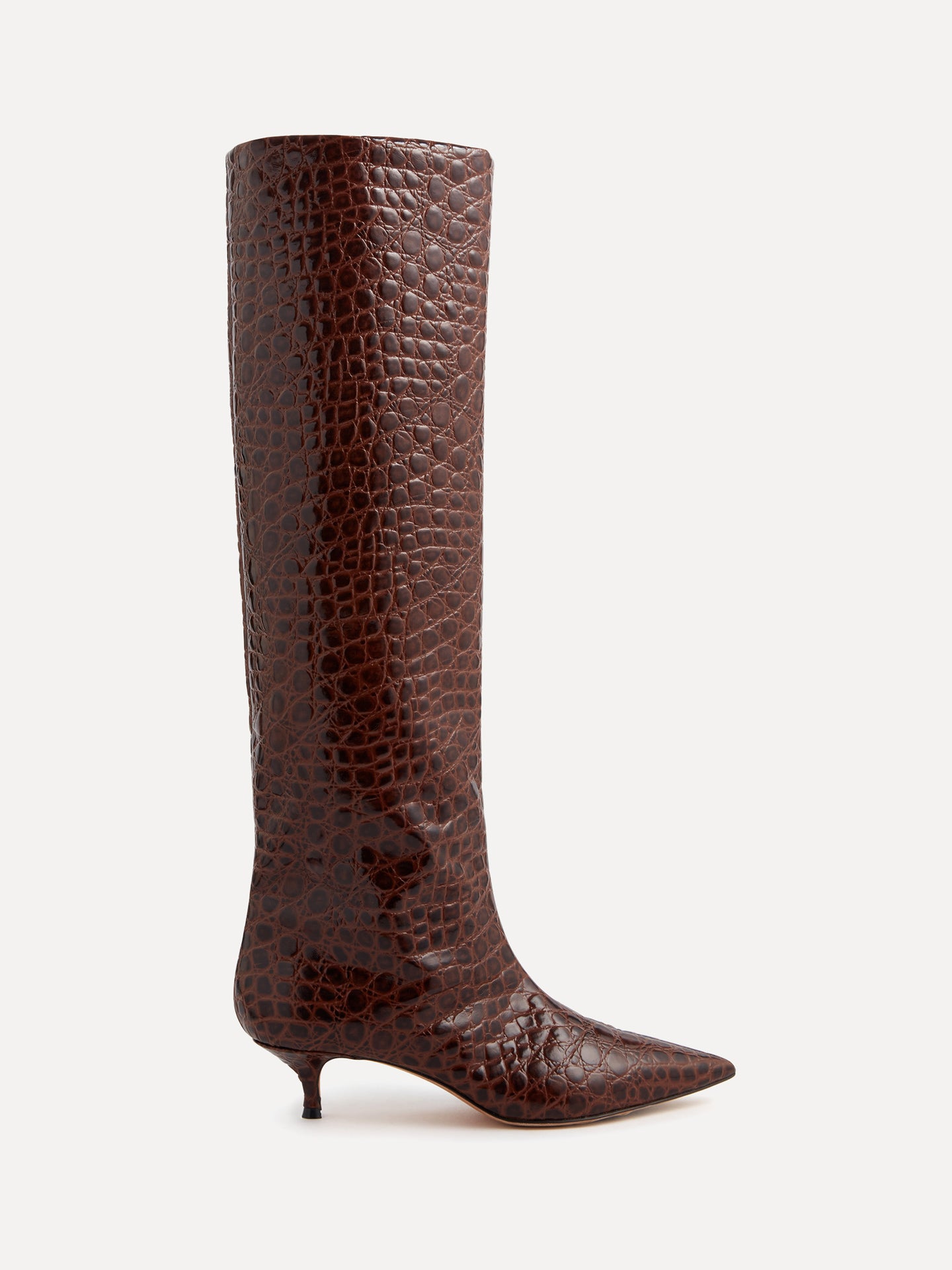 Babouche Kitten Boot / Castagna Leather Croc Effect