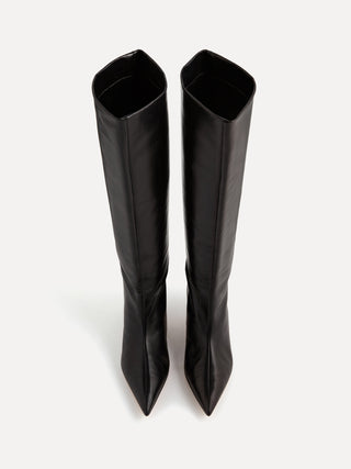 Babouche Kitten Boot / Black Leather