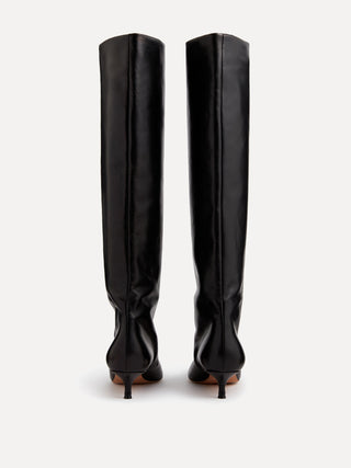 Babouche Kitten Boot / Black Leather