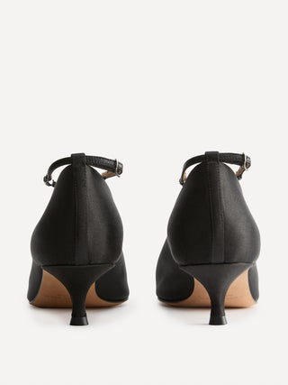 Babouche Kitten Crystal / Black Satin