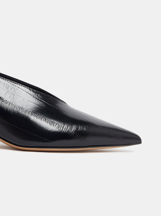 Babouche Kitten/ Black Leather Eel Effect