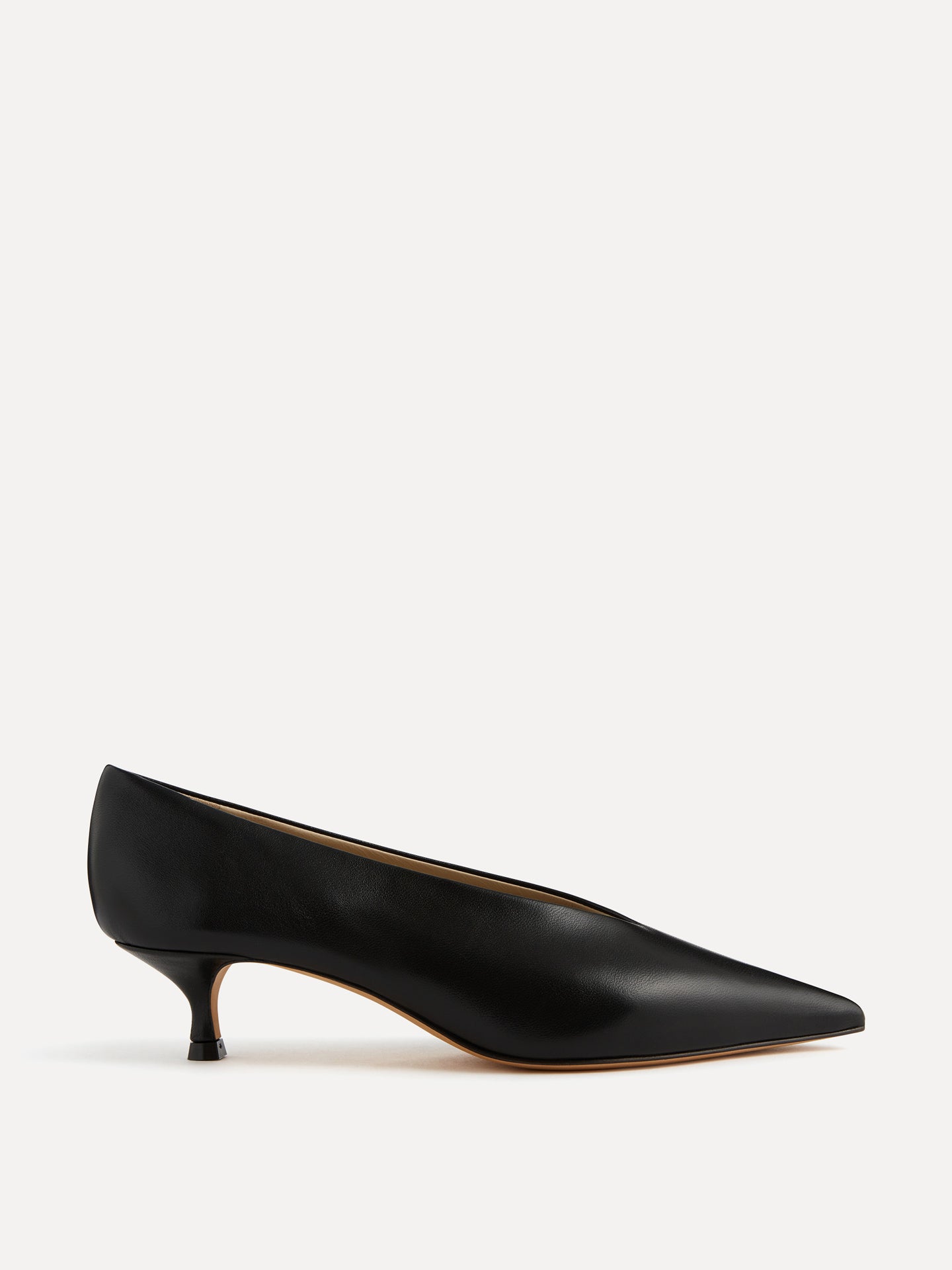 Le Monde Béryl Babouche Kitten Black Leather Slippers