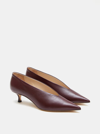 Le Monde Beryl – Babouche Kitten Oxblood Leather