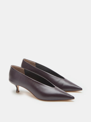 Le Monde Bryl Babouche Kitten/ Plum Leather - Women's Heels - EU 37.5 Le Monde Bryl Babouche Kitten/ Plum Leather - Women's Heels - EU 37.5