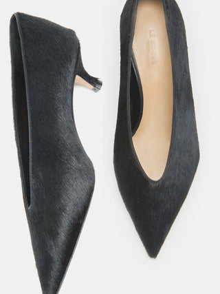 Babouche Kitten / Black Calf Hair