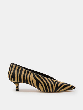 Le Monde Beryl -Babouche Kitten, Zebra Calf Hair