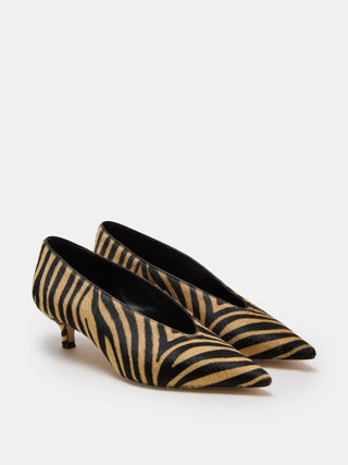Le Monde Beryl -Babouche Kitten, Zebra Calf Hair