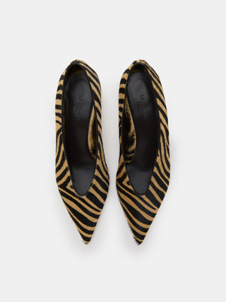 Le Monde Beryl -Babouche Kitten, Zebra Calf Hair