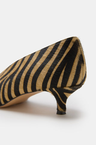 Le Monde Beryl -Babouche Kitten, Zebra Calf Hair