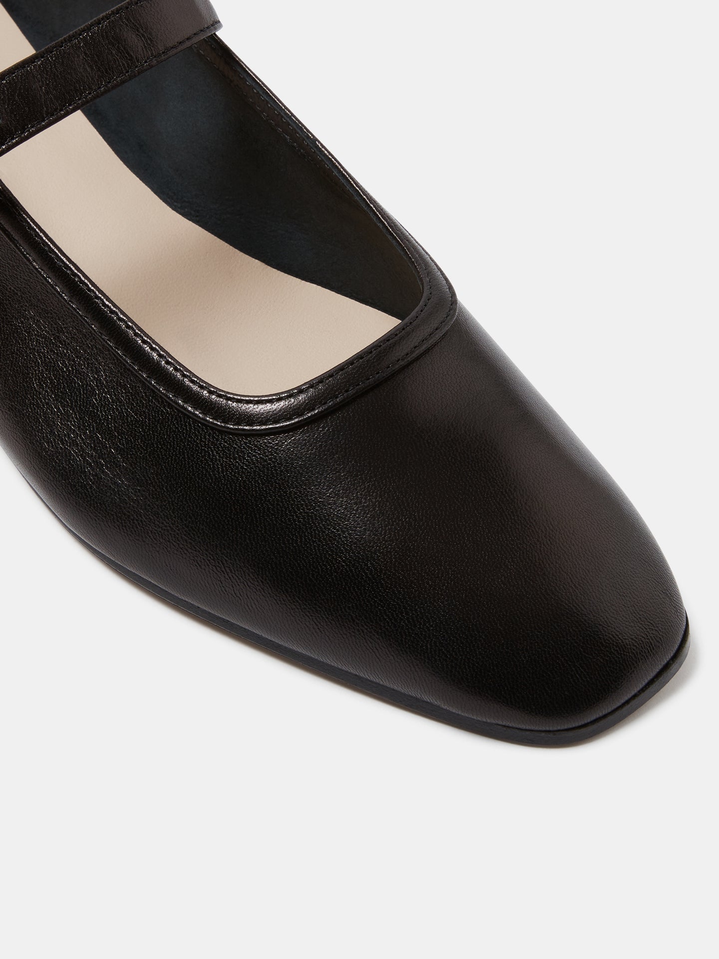 BALLERINAS MARY JANE IN BLACK SUEDE WITH PEARL TRIM
