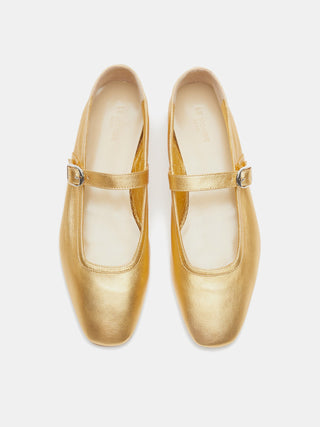 Le Monde Beryl - Ballet Mary Jane, Yellow Gold Leather