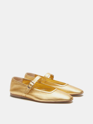 Le Monde Beryl - Ballet Mary Jane, Yellow Gold Leather