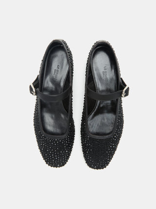 Ballet Mary Jane / Black Mesh Crystal