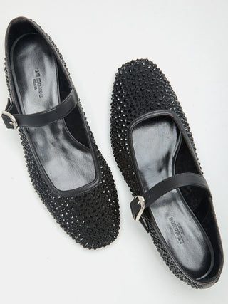 Ballet Mary Jane / Black Mesh Crystal