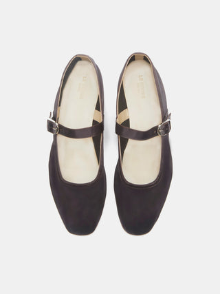 Le Monde Béryl – Ballet Mary Jane Chocolate Satin