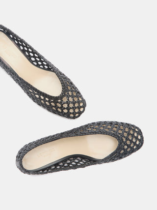 Le Monde Beryl - Ballet Pump Black Woven Leather