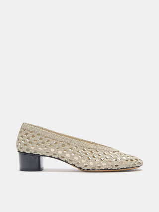 Le Monde Beryl - Ballet Pump Ecru Woven Leather