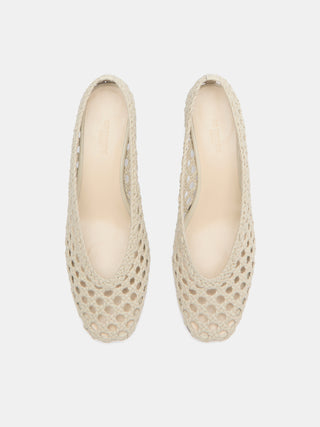 Le Monde Beryl - Ballet Pump Ecru Woven Leather