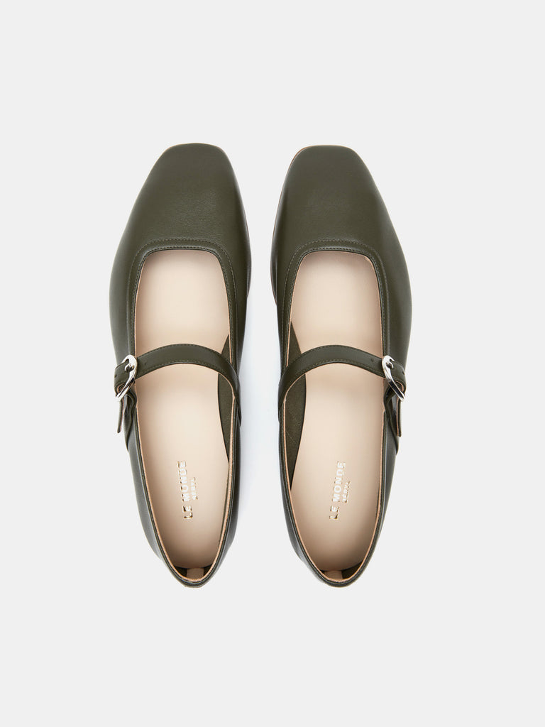 Ballet Mary Jane / Green Leather