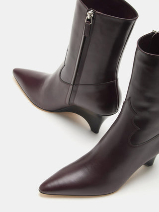 Camille Tall Boot / Plum Leather
