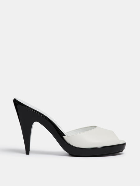 Kim Sion Cherry Mule / White Leather
