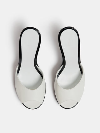 Kim Sion Cherry Mule / White Leather