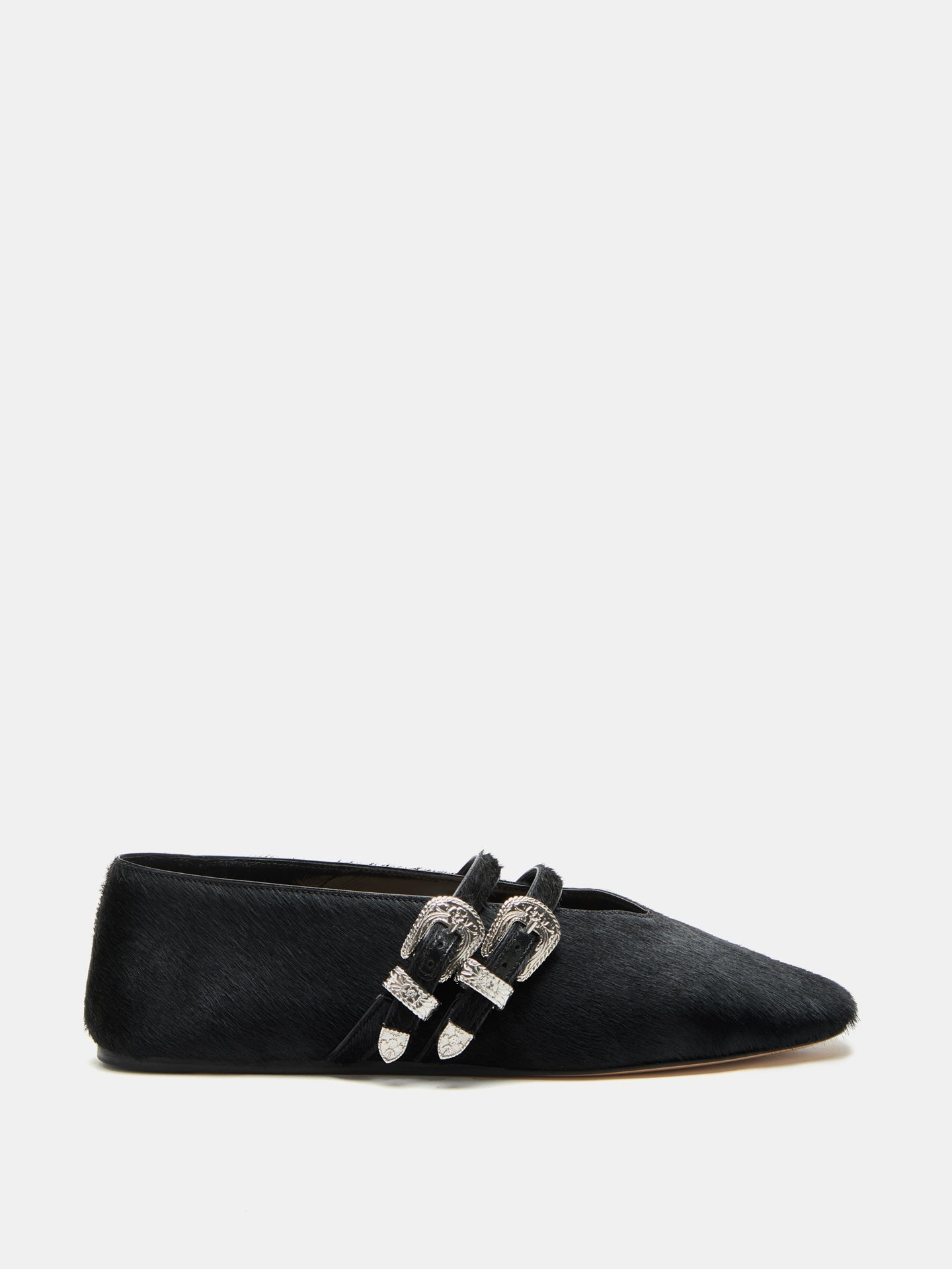Le Monde Béryl Classic Claudia Black Calf Hair Slip-On Shoes