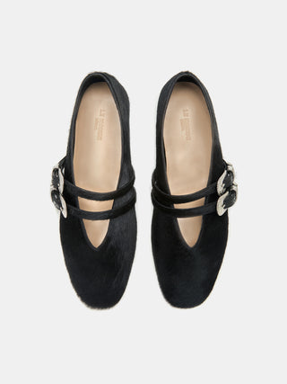 Claudia Slipper / Black Calf Hair