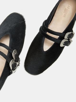 Claudia Slipper / Black Calf Hair