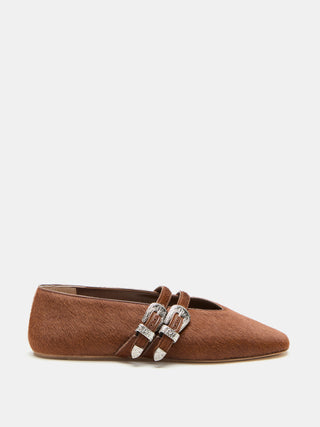 Claudia Slipper / Chestnut Calf Hair