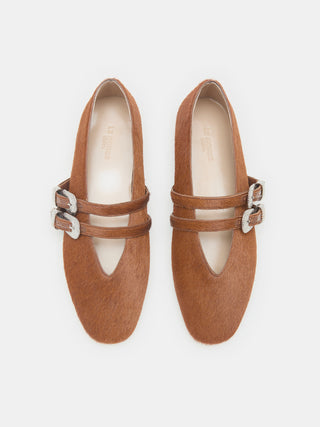 Claudia Slipper / Chestnut Calf Hair