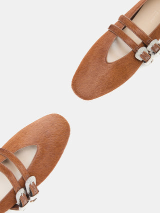 Claudia Slipper / Chestnut Calf Hair