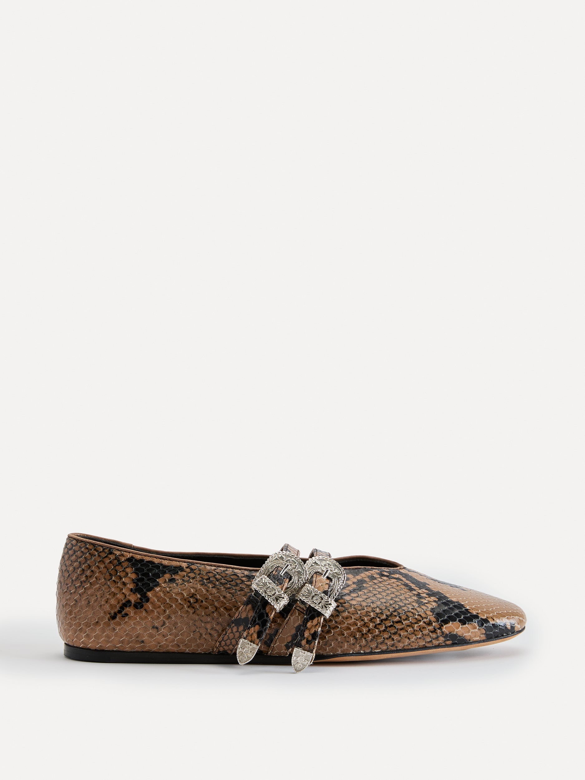 Classic Claudia Fango Leather Snake Effect