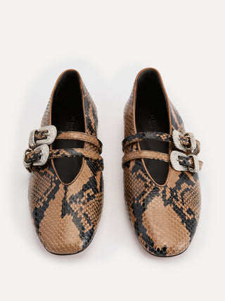 Classic Claudia / Fango Leather Snake Effect