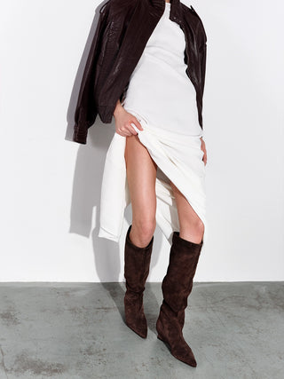 Camille Tall Boot / Chocolate Suede