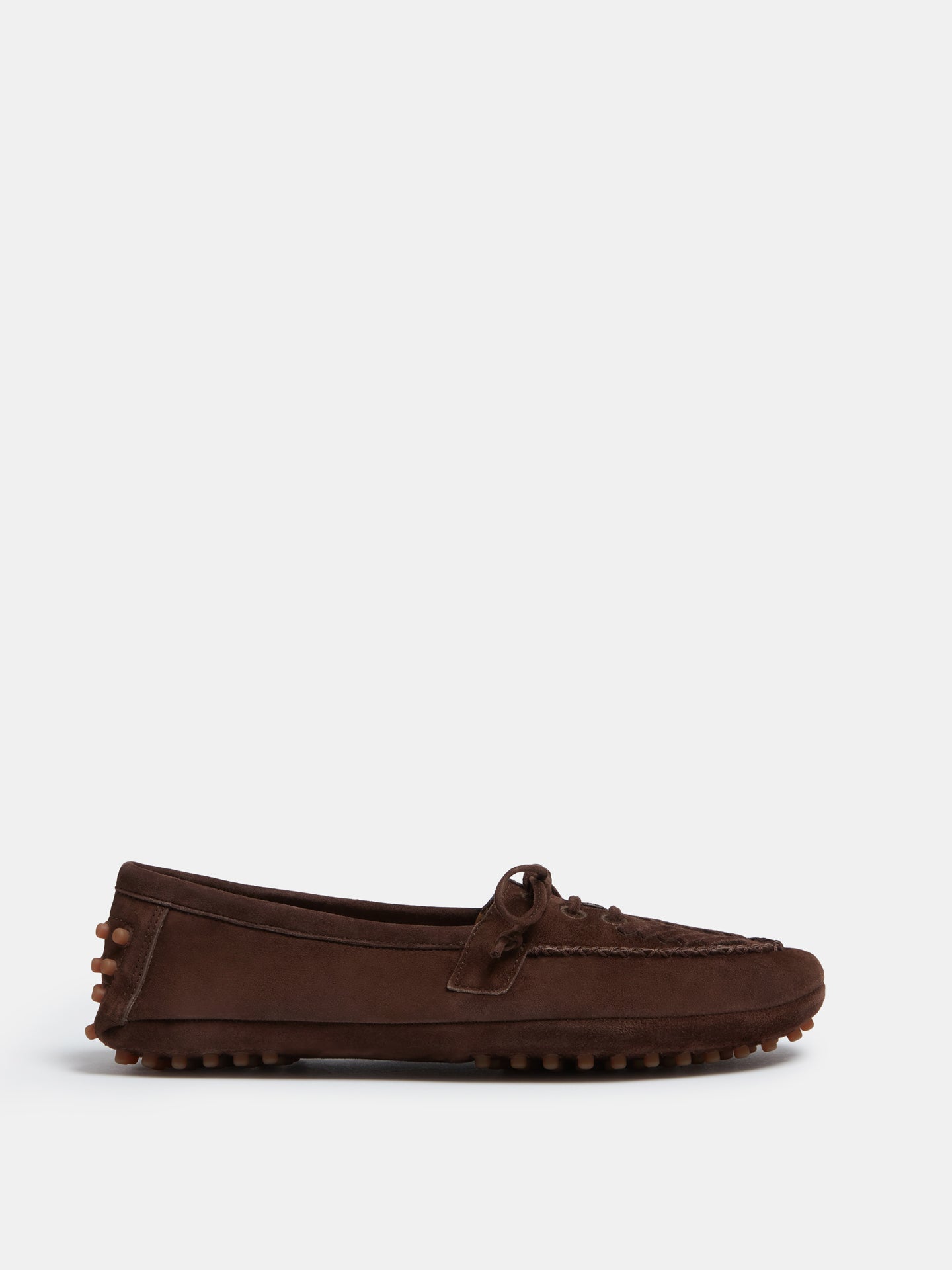 Driver Moccasin / Chocolate Suede Embroidered