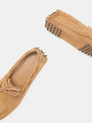 Driver Moccasin / Chestnut Calf Hair