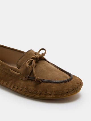 Le Monde Béryl - Driver Moccasin Woven, Taupe Suede