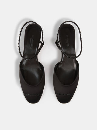 Erika Pump / Black Satin Crystal