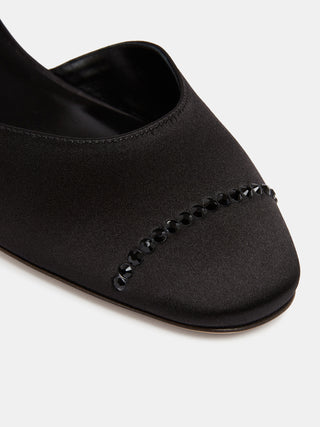 Erika Pump / Black Satin Crystal