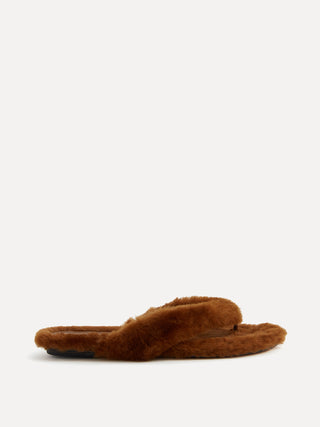 Le Monde Béryl - Flat Thong / Legno Shearling
